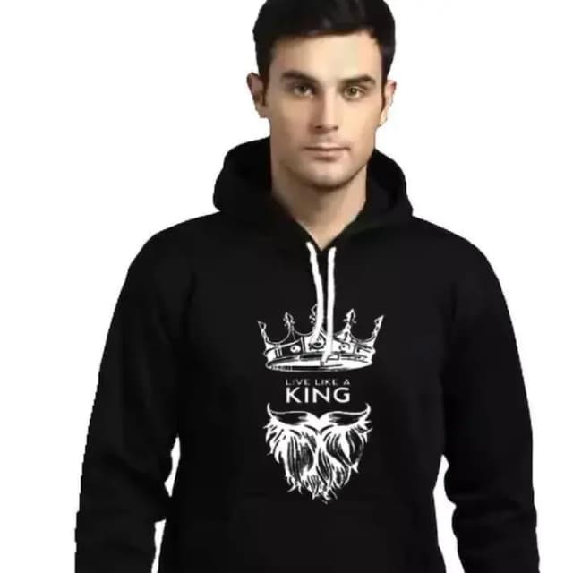 Mens Fleece Printed Hoodie
